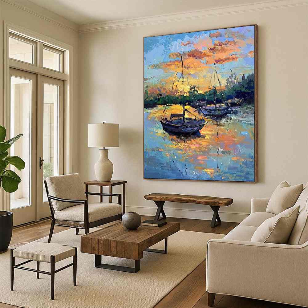 beach sunset abstract painting design 6